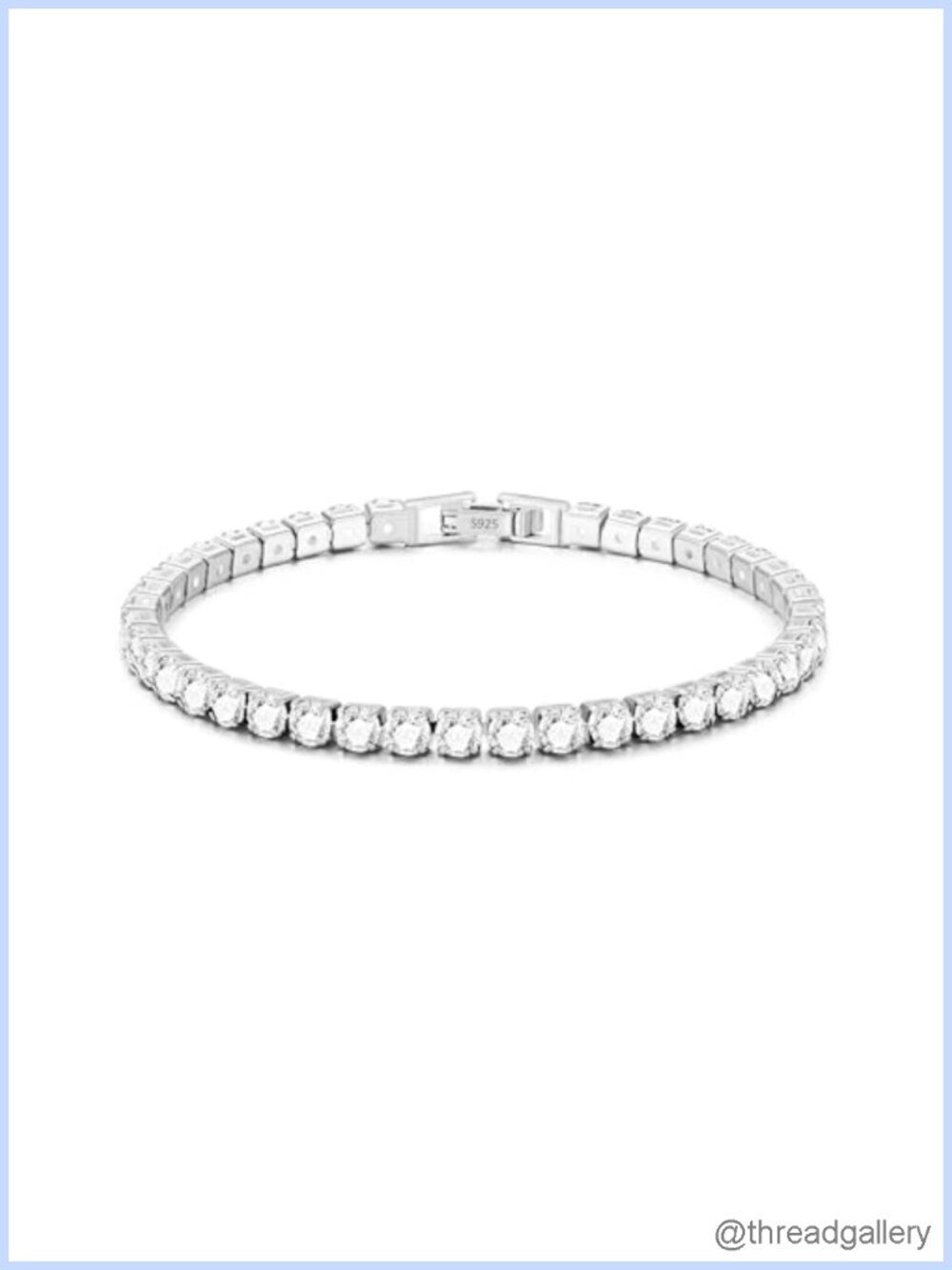 Sterling Silver Tennis Bracelet CZ 3mm/4mm Women's Link Bracelet